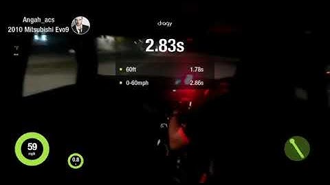 Street evo9 xshift sequential incar footage run 9.7sec on street road