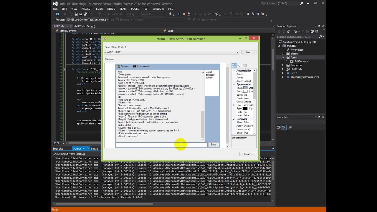 mini IRC Client v1.0