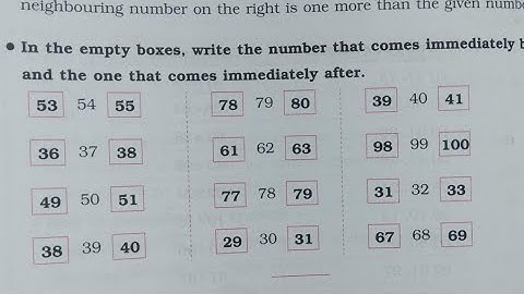 Neighbouring numbers.  Maths  STD II