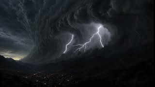 The Black Cloud Wall Approaches | Deep Thunder Storm Ambience