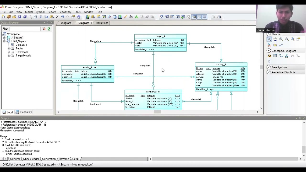 Pembuatan CDM dan PDM di Power Designer | Praktikum Sistem Basis Data