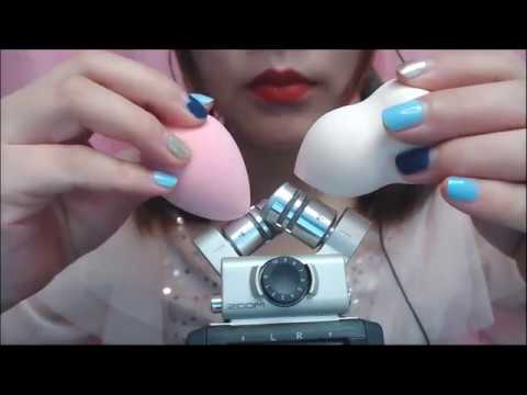 【NO TALKing】ASMR~Makeup egg, sponge brush, straw brush to help you relax and sleep~
