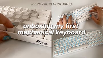 BEST FIRST MECHANICAL KEYBOARD 2023 |  aesthetic unboxing royal kludge rk68 with sound test