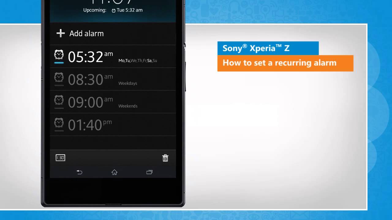 How to set a recurring alarm on Sony® Xperia™ Z