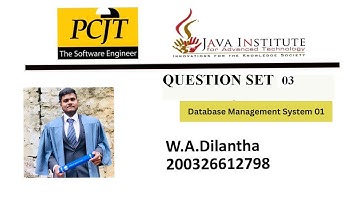 Data Base Task 03 |Create Tables Using Customized Databases | 1st Year | Java Institute|