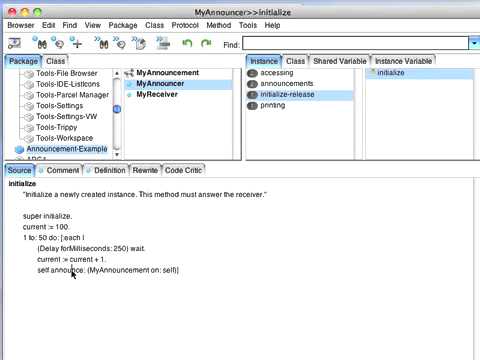 Tutorial: VisualWorks Core Libraries - Announcements