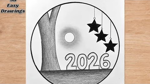 Happy New Year 2026 drawing | Easy drawing | New year 2026 drawing | Pencil drawing step by step 
