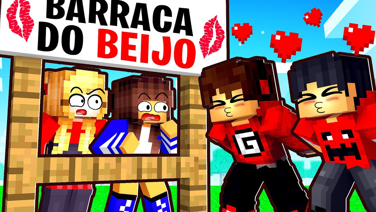 MENINAS ABRIRAM uma BARRACA do BEIJO no Minecraft!