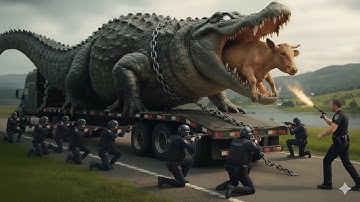 Brave Police and Animal Rescue Team Save Cow From Giant Crocodile Attack