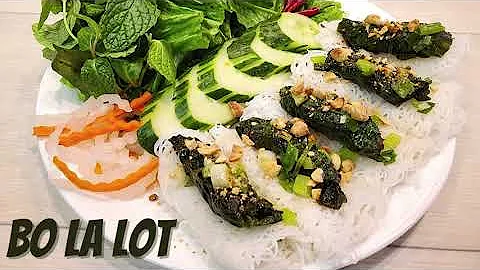 BO NUONG LA LOT - bò nướng lá lốt - GRILLED BEEF WITH WILD BETEL LEAVES