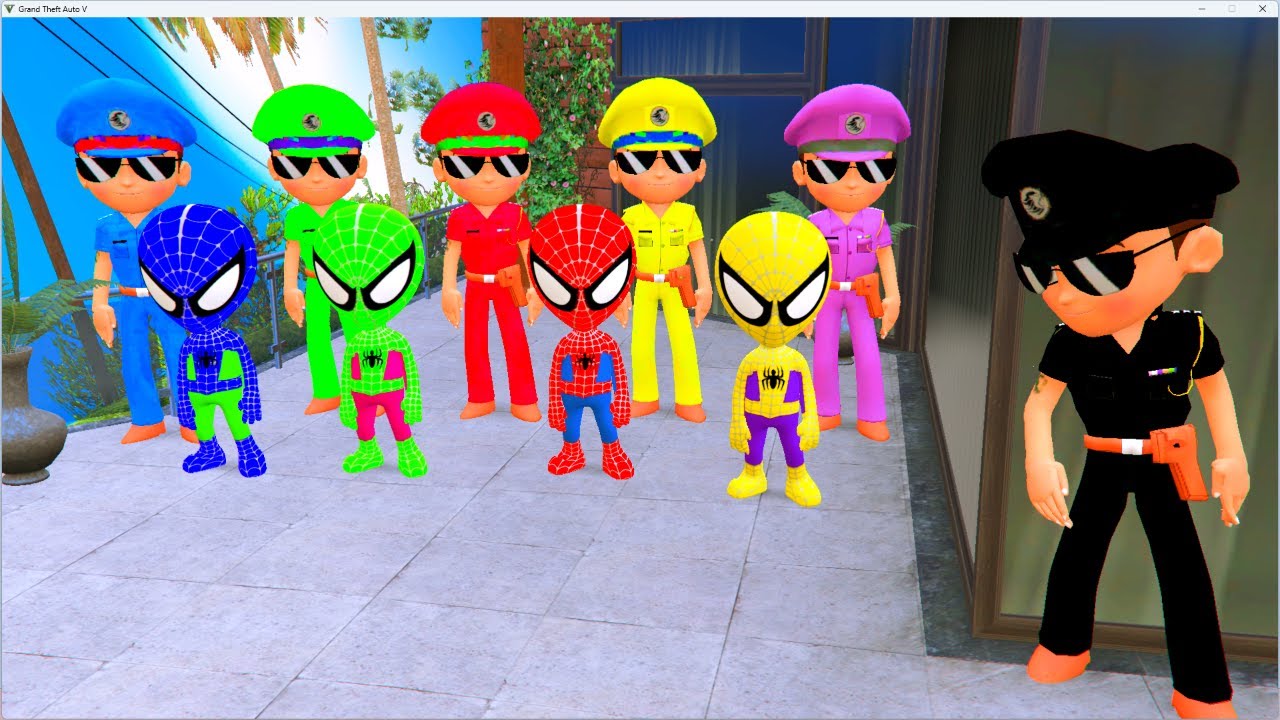 LITTLE SINGHAM, COLOURFULL SPIDERMAN AND GRANNY PLAYING HIDE AND SEEK IN GTA 5
