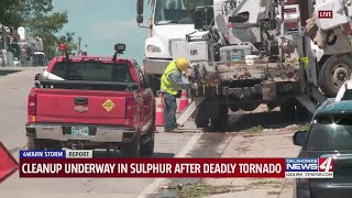 Cleanup underway in Sulphur after deadly tornado