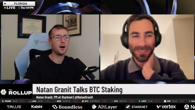 Natan Granit discussing BTC staking on The Rollup podcast