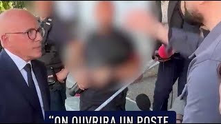 Aux Moulins, Eric Ciotti, maire de Nice, promet l'ouverture prochaine d'un poste de police munici...