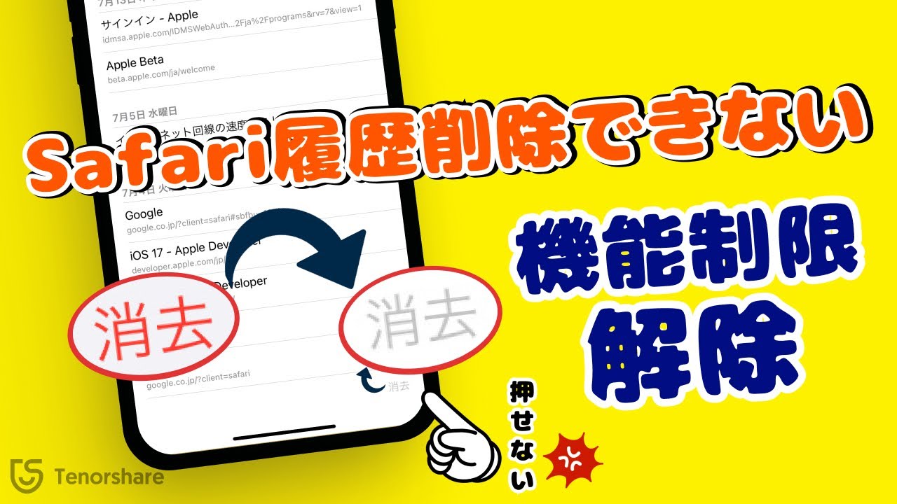 【Safari履歴消せない？】Safariの履歴が削除できない対処法！機能制限解除裏ワザ