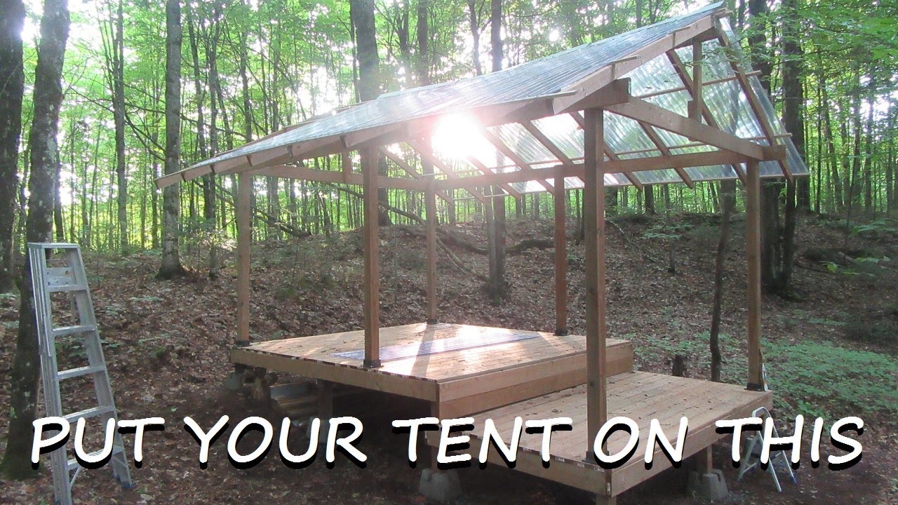 Off Grid Cabin Build | Making A Comfortable Campsite Before Building ...