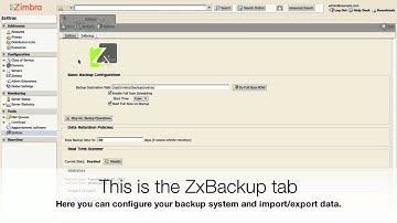 Zimbra Open backup with ZeXtras Zxbackup (User Interface Demo)