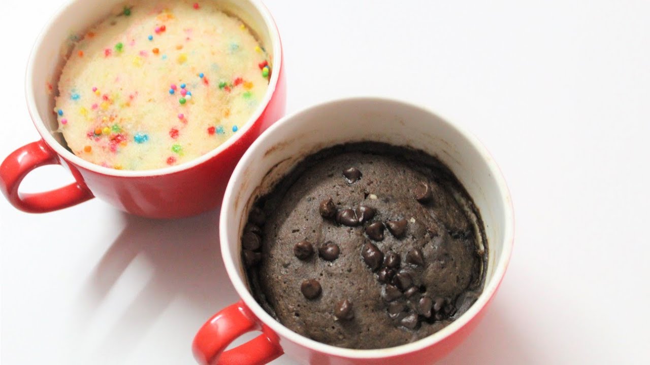 Chocolate & Vanilla Mug Cakes  Microwave Mug Cake in 90 seconds 