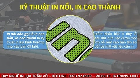 Công Nghệ In Nổi trên Áo, Vải Trong In Lụa In, Lưới | In Nổi, In Cao Thành Là Gì?