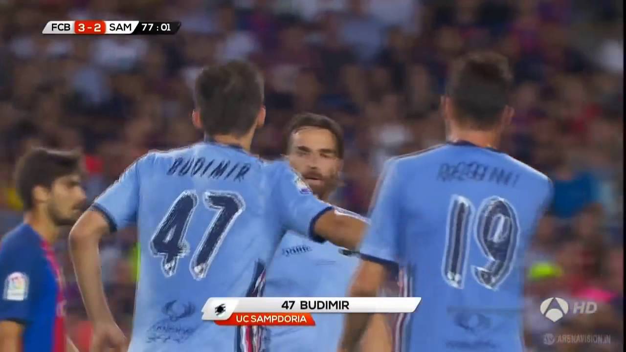 Barcelona Vs Sampdoria 3 2 ● Ante Budimir Goal