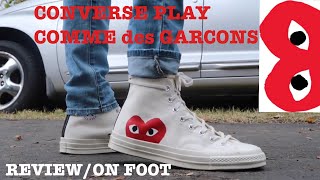 cdg converse white on feet