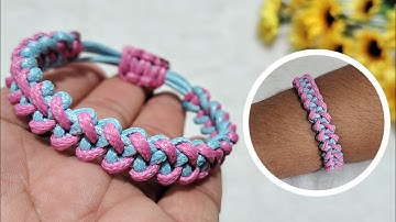 PULSEIRA DE MACRAMÊ TRANÇADA EM DUAS CORES | @CiceroAlencar