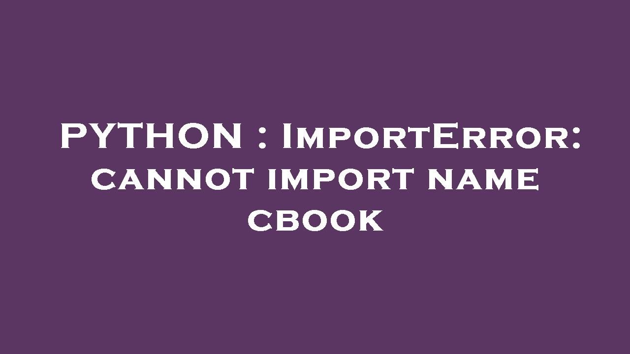 Import error python