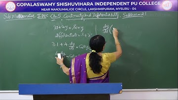 MATHEMATICS | II PUC | CH 05 | CONTINUITY & DIFFERENTIABILITY - IMPLICIT FUNCTION | S21