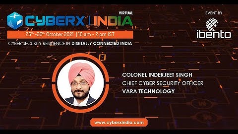 Keynote Talk Col Inderjeet Singh on Business Contunity During Ransomware Attack  Oct 2021