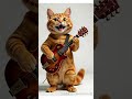 A Cat is playing a guitar