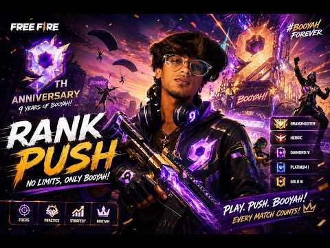 FREE FIRE TAMIL X 9TH ANNIVERSARY🎈BR RANK PUSH LIVE💎SOLOMASTERFF🌪️     #freefire #freefiretamil
