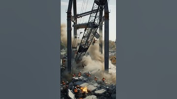 Crane Collapse on Top of Building! Heavy Machinery Fail😱🏗️🥶#BuildingAccident#Shots#VaralVideo#VFX