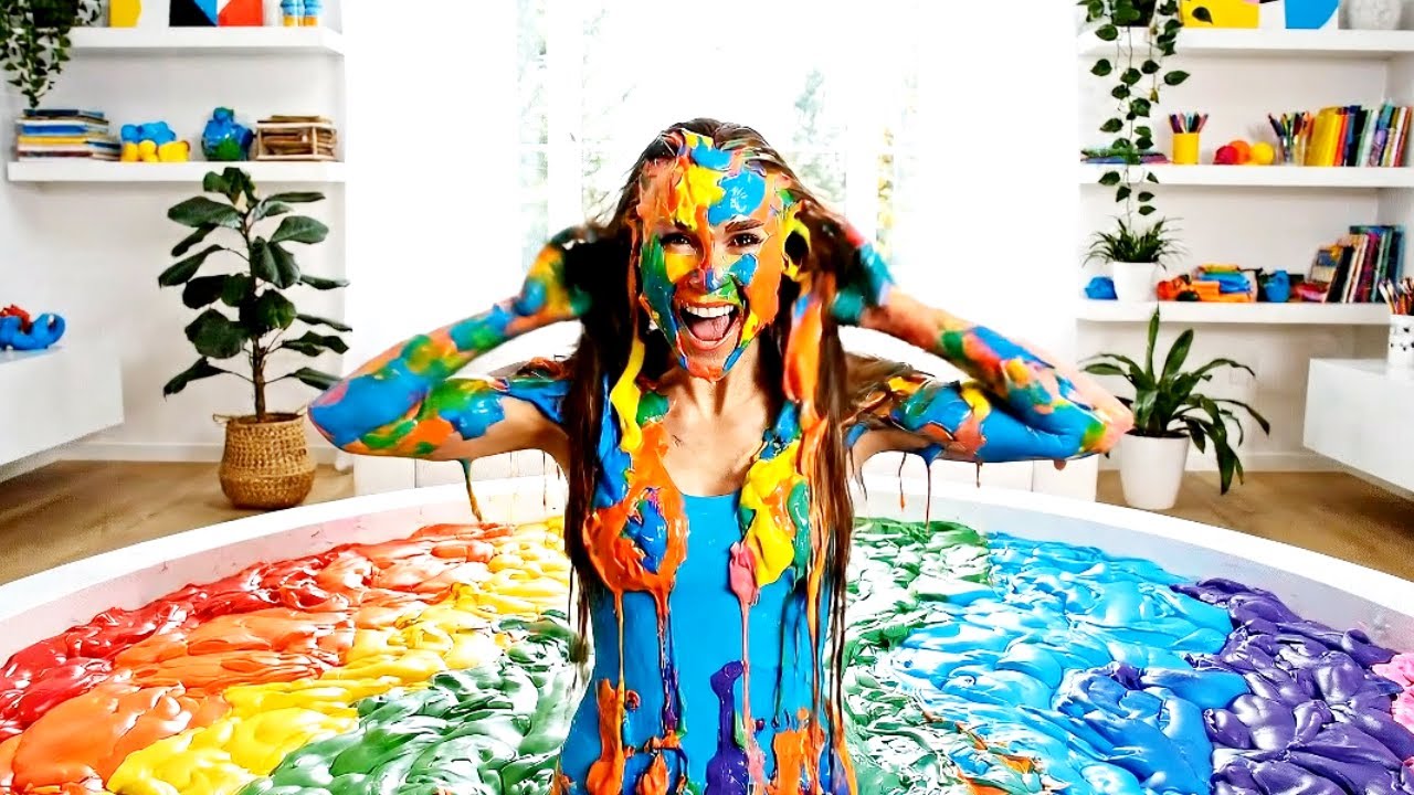 Jumping Into The Most Crazy Pools! 🍬🏎️ | AI Art & ASMR Relaxing