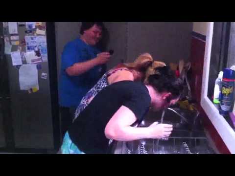 Tia & Katelyn attempt the Cinnamon Challenge using raw Cocoa powder.