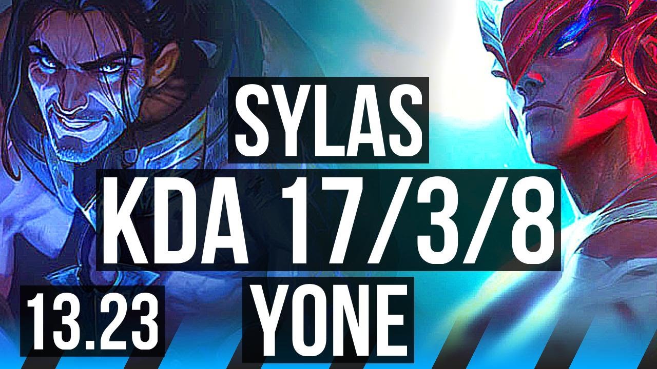 SYLAS vs YONE (MID) | 17/3/8, 400+ games, Godlike | BR Master | 13.23 ...