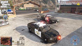 GTA V - LSPDFR 0.4.9🚔 - SAHP/CHP - Highway Patrol - Felony Traffic Stops | Manhunt - 4K
