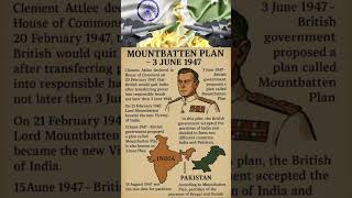MOUNTBATTEN PLAN -3 JUNE 1947 #history #india #pakistan #shortwrite #pakistan #writer