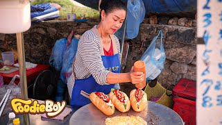 Laos No1 Street Food! How to Make Vang vieng Sandwich