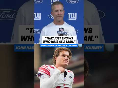 John Harbaugh praised JJ McCarthy's character after his first Giants start 🙏  (via Giants)