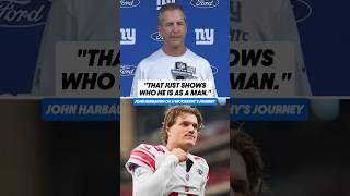 John Harbaugh praised JJ McCarthy's character after his first Giants start 🙏  (via Giants)