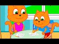 Familia de Gatos - Examen de matematicas Dibujos Animados Para Niños
