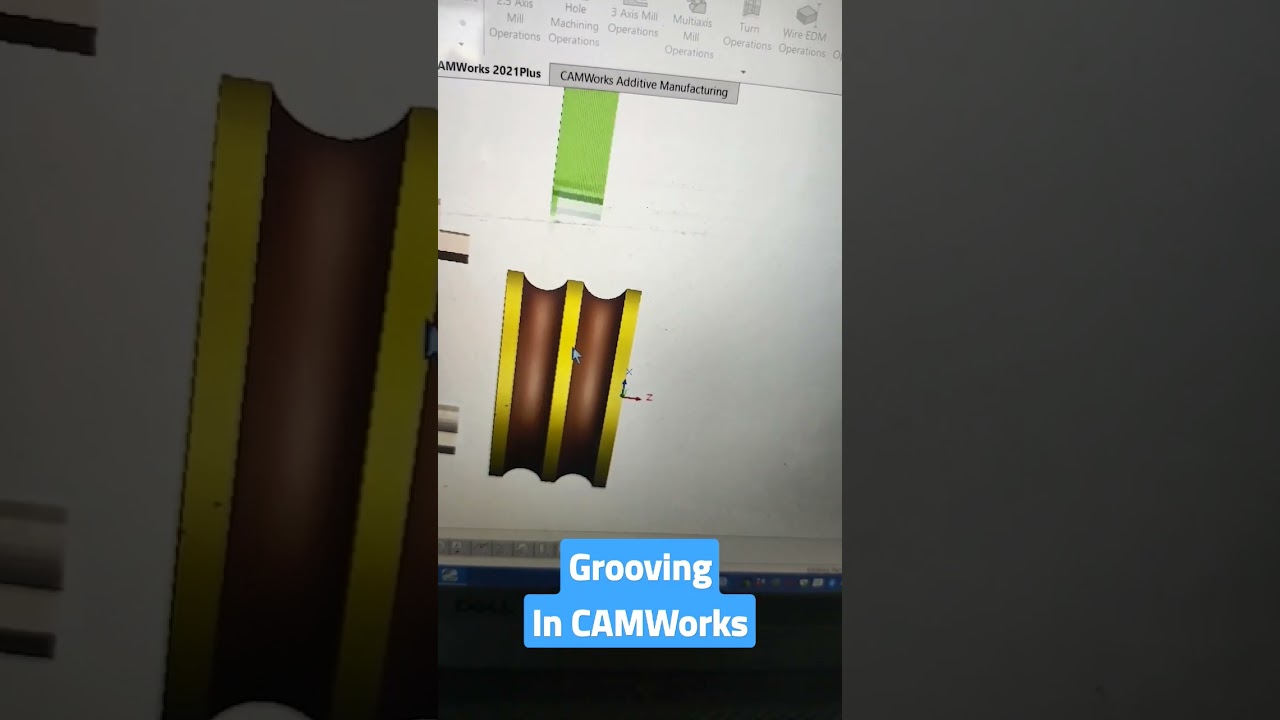 Grooving in CAMWorks #shorts #cnc #machining #vmc #ytshorts #2axis #turning #grooving