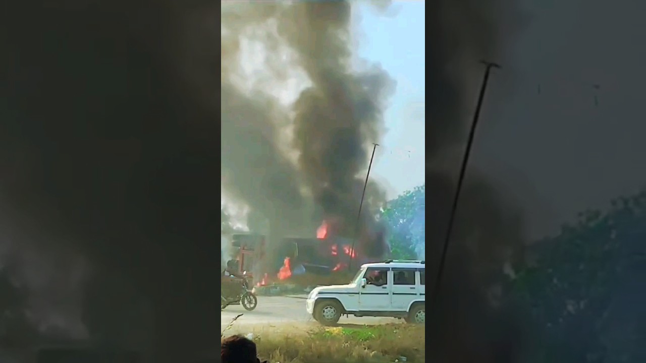 bypass mein bus takkar mein Aag barhi me