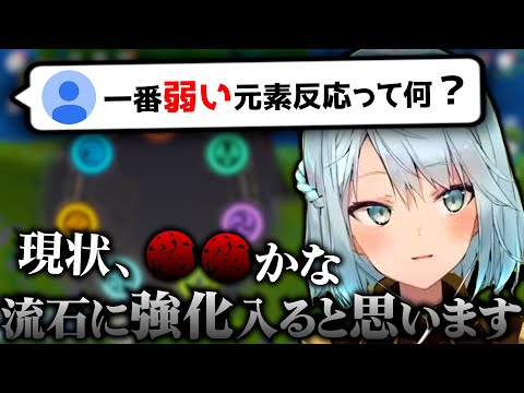 現状、一番使えない元素反応は●●...原神の色んな元素反応について考える【ねるめろ切り抜き】