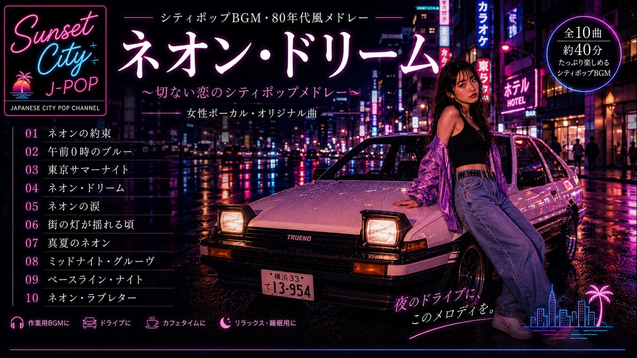 ネオン・ドリーム｜シティポップBGM・80年代風メドレー - YouTube