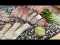줄무늬 전갱이 (시마아지, シマアジ) 捌きの方 숙성회 손질영상 How to SASHIMI