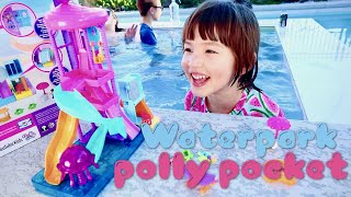 Polly Pocket Water Park Unboxing & Playing In The Winter Hot Spa