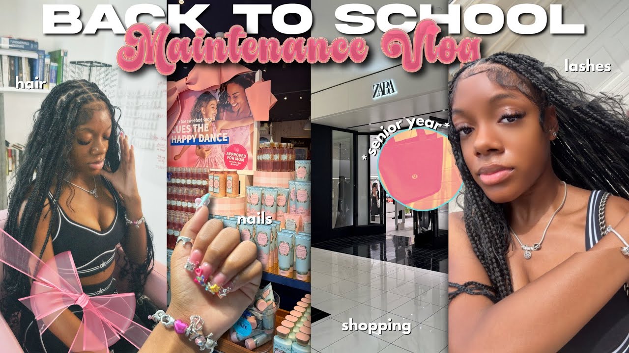 $600+ BACK TO SCHOOL MAINTENANCE VLOG ⍣ ೋ | Shopping, Hair, Nails, Lashes, Toes, & More