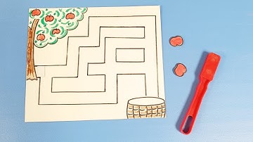 Cardboard magnetic maze game for preschoolers