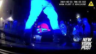 Swarm of ‘wannabe thugs’ caught on camera trashing police cruiser with Virginia cop trapped inside